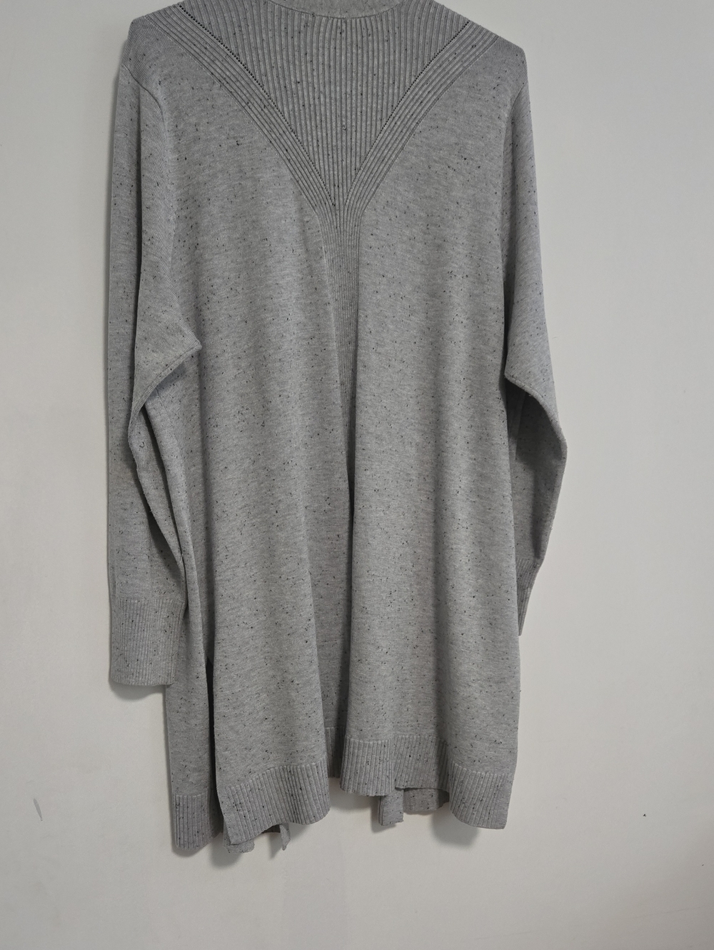 Light Gray Open-Front Women's Cardigan Sweater / Size 2X - Picture 2 of 8